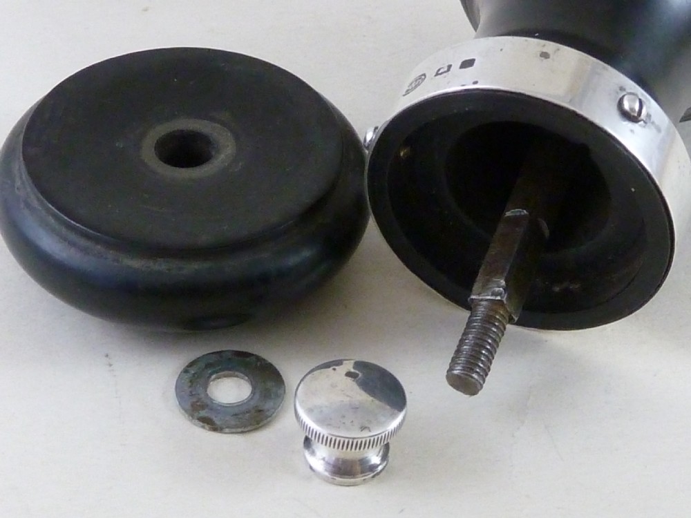 1910 Pepper Grinder Sterling Silver Ebony Hallmarked Hukin & Heath Ltd Capstan Mill View V