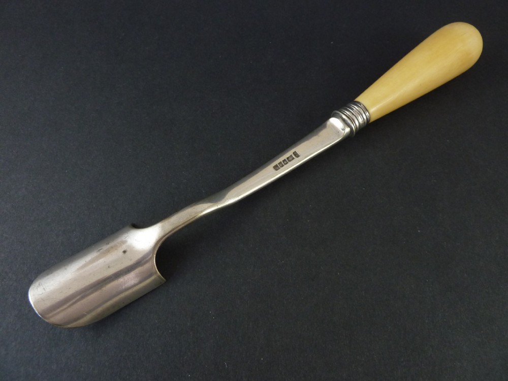 Victorian Silver Plate and Ivory Stilton Cheese Scoop Thomas Wilkinson View II