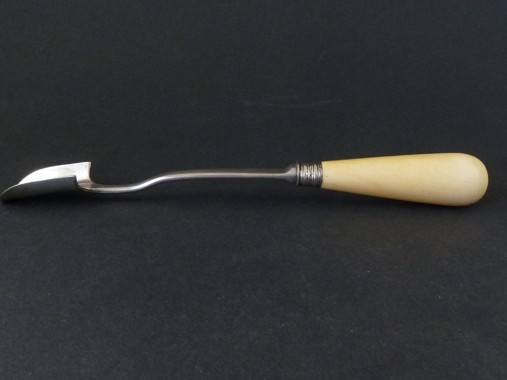 Victorian Silver Plate and Ivory Stilton Cheese Scoop Thomas Wilkinson View V