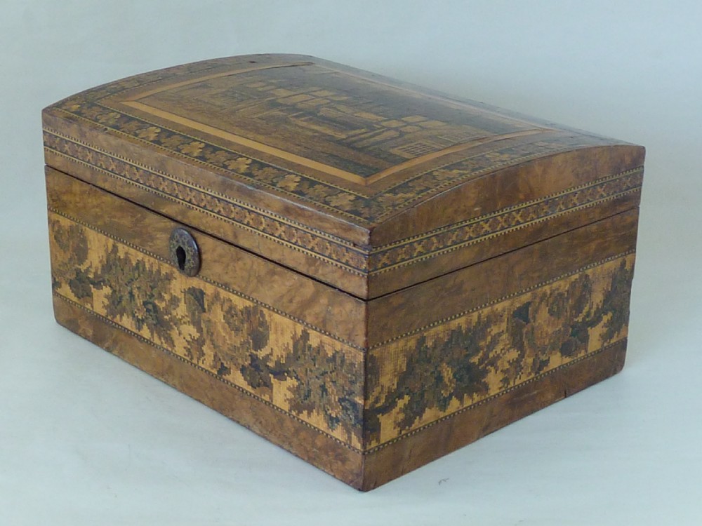 Tunbridge Ware Shakespeares Birthplace Stationary Box G Wise Makers Label English View II