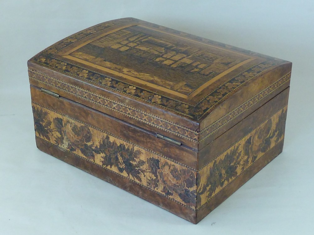 Tunbridge Ware Shakespeares Birthplace Stationary Box G Wise Makers Label English View III