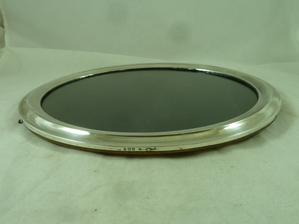 Large 1920 Hallmarked English Silver Photo Frame Reversible Landscape or Portrait Oval View V