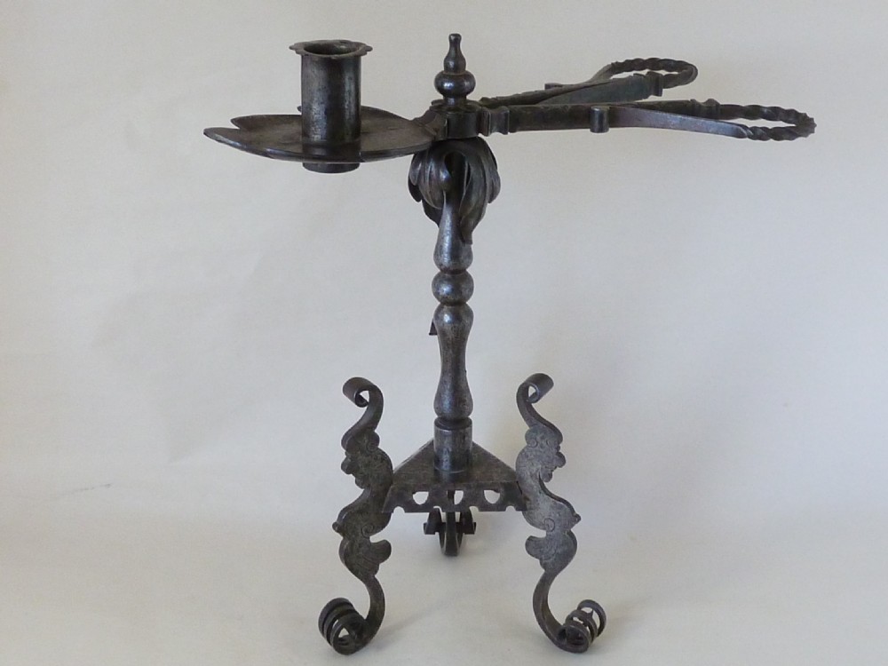 Austrian Candle Holder Vienna Wrought Iron Candlestick Wax Taper Stand View II