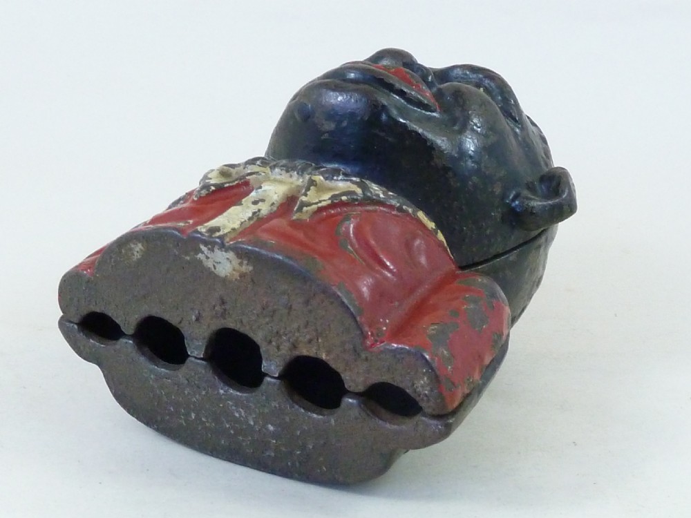 Original Young Jolly Still Bank English Cast Iron Painted Antique View VII
