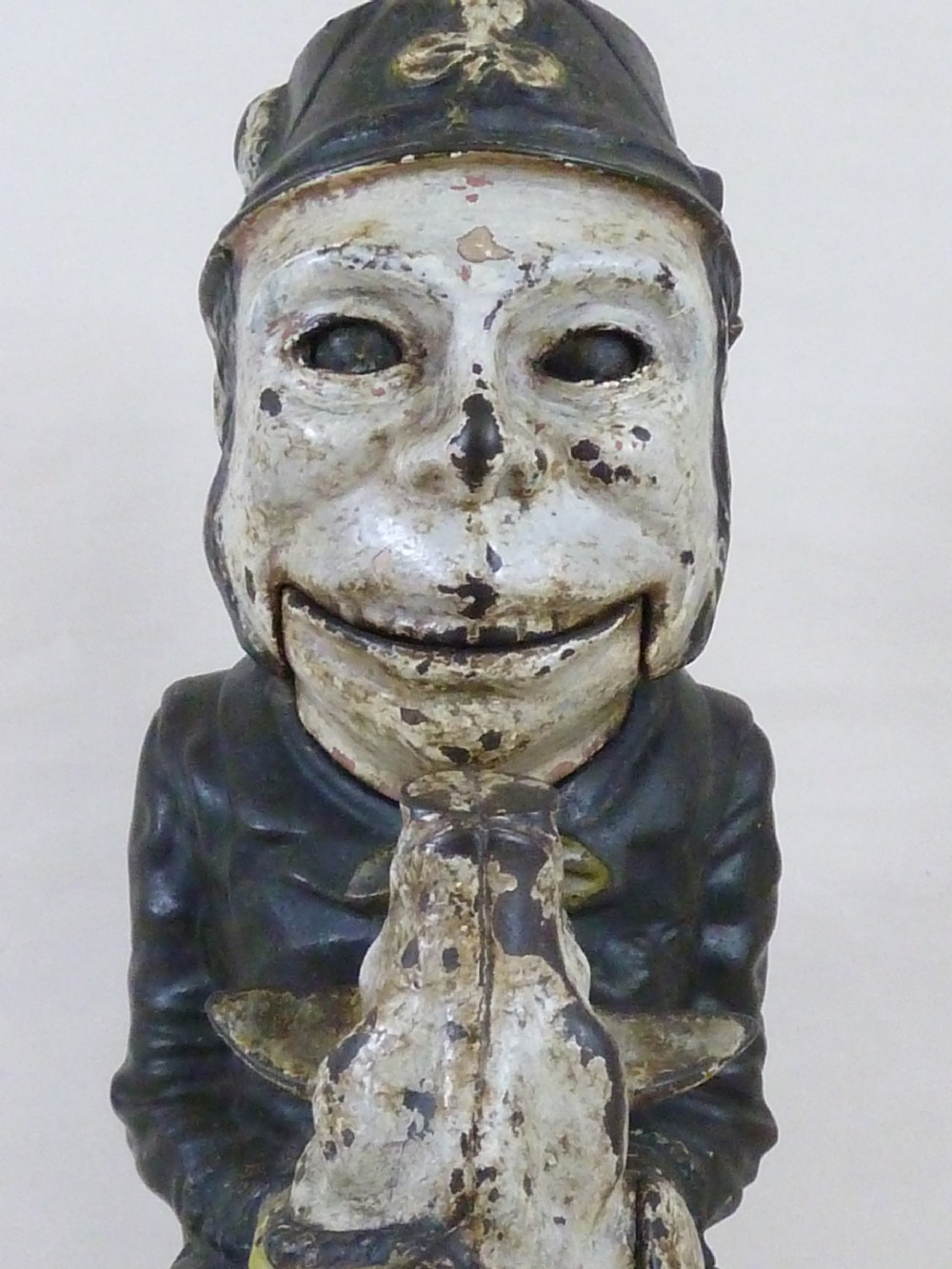 Original Paddy and the Pig Irish Mechanical Bank English Cast Iron Painted Antique View VIII