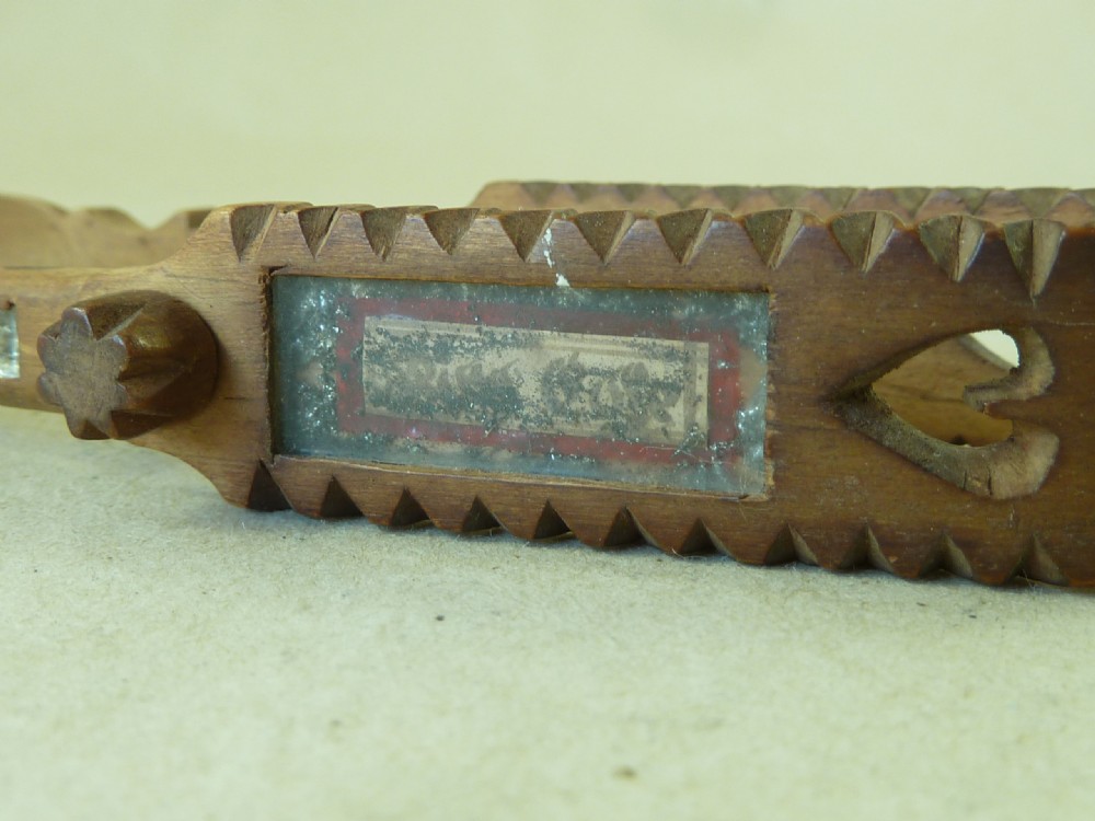 1909 Welsh Sugar Tongs Treen Love Spoon Dated Folk Art View V
