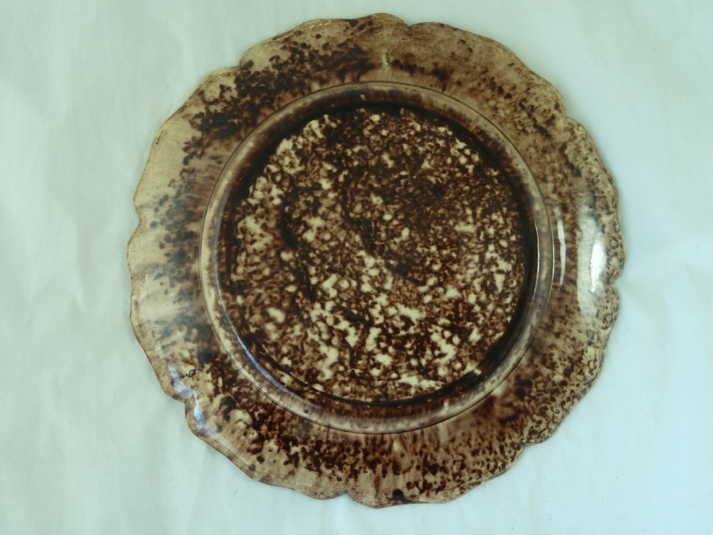 Fine Whieldon Tortoiseshell Grey Ware Creamware Pottery Plate 1760 View V