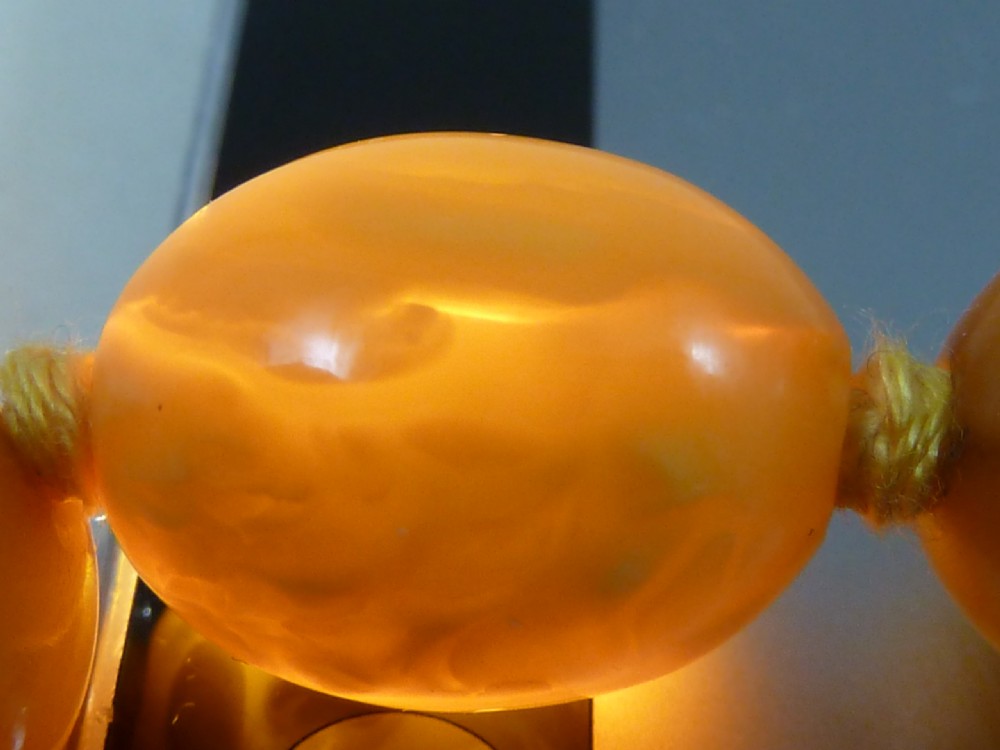 Antique Natural Baltic Amber Oval Graduated Bead Necklace 39g Butterscotch Yellow View VIII