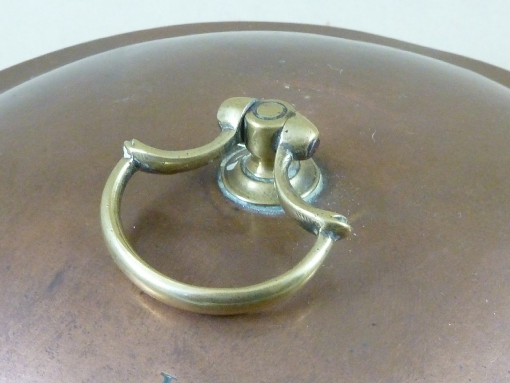 Georgian Copper Spice Box Round Segmented Seamed Padlock View III
