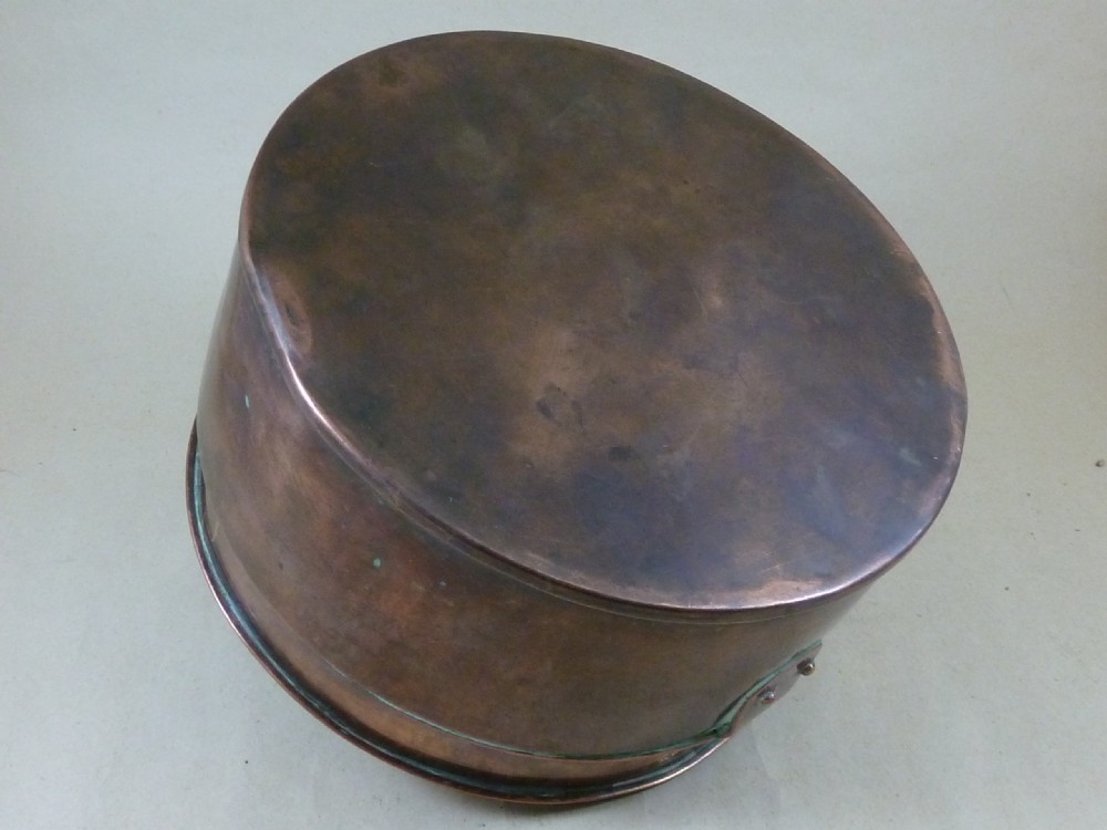 Georgian Copper Spice Box Round Segmented Seamed Padlock View VI