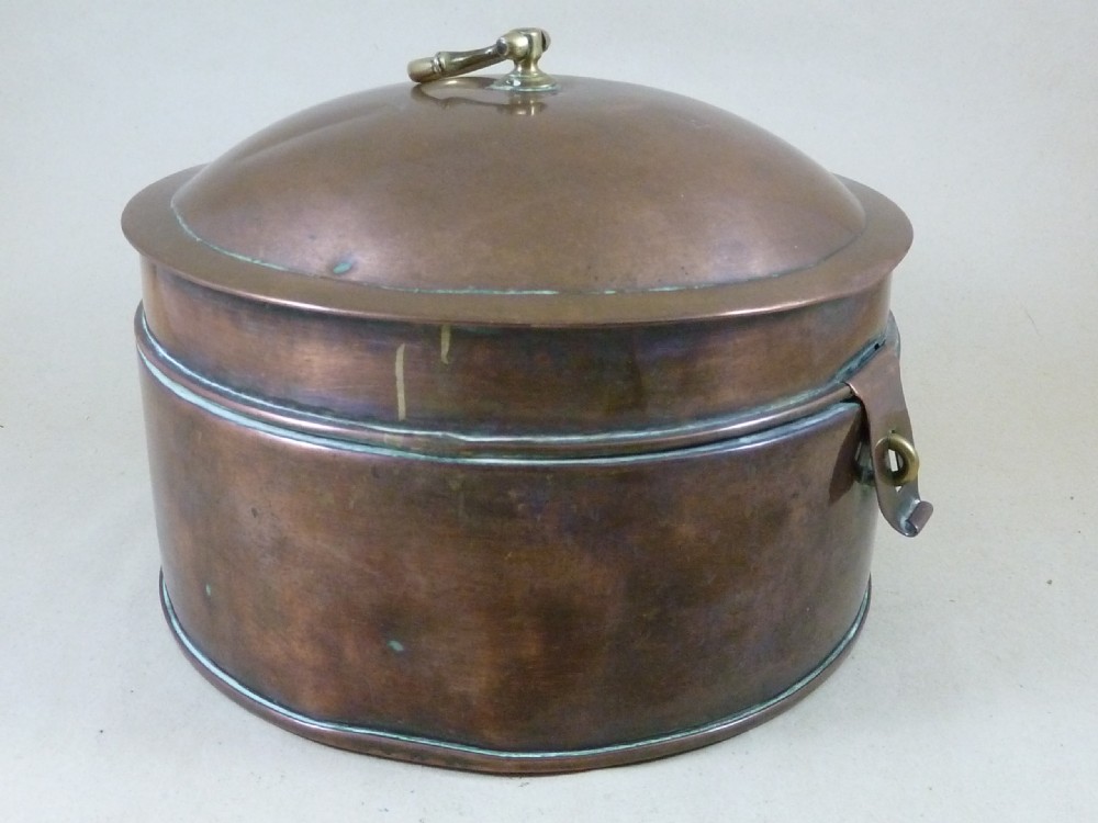 Georgian Copper Spice Box Round Segmented Seamed Padlock View VII