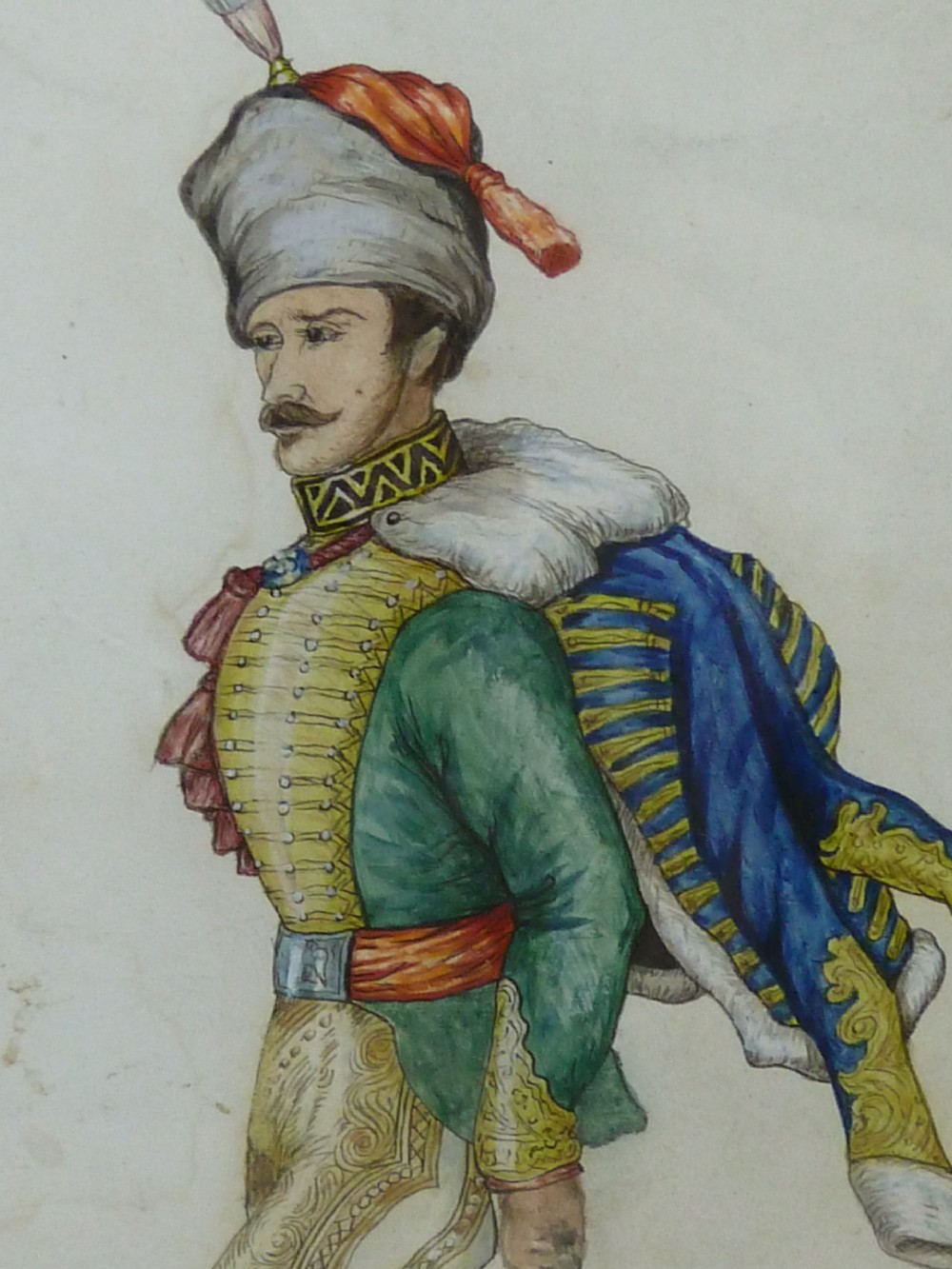 Carl Goebel Signed Watercolour Hussar Military Officer European Uniform View IV