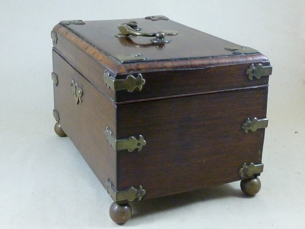 Anglo Chinese Padauk Wood Brass Mounted Tea Caddy 1770 China View III