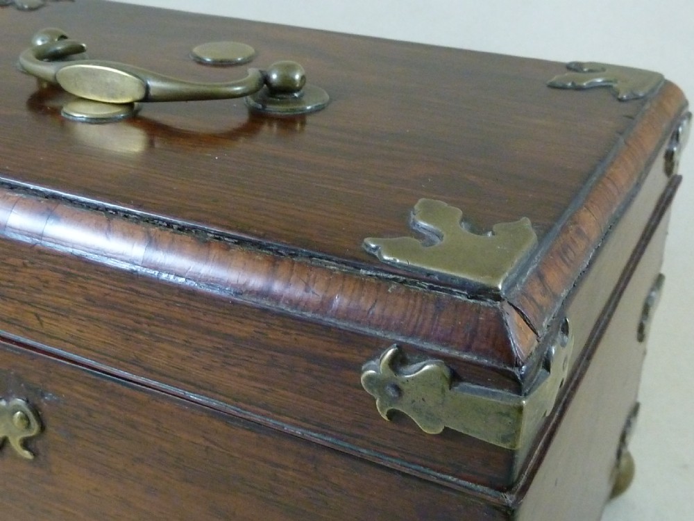 Anglo Chinese Padauk Wood Brass Mounted Tea Caddy 1770 China View IV