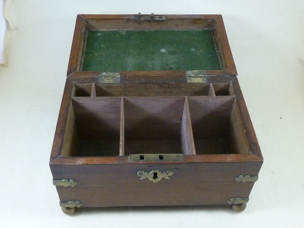 Anglo Chinese Padauk Wood Brass Mounted Tea Caddy 1770 China View VII