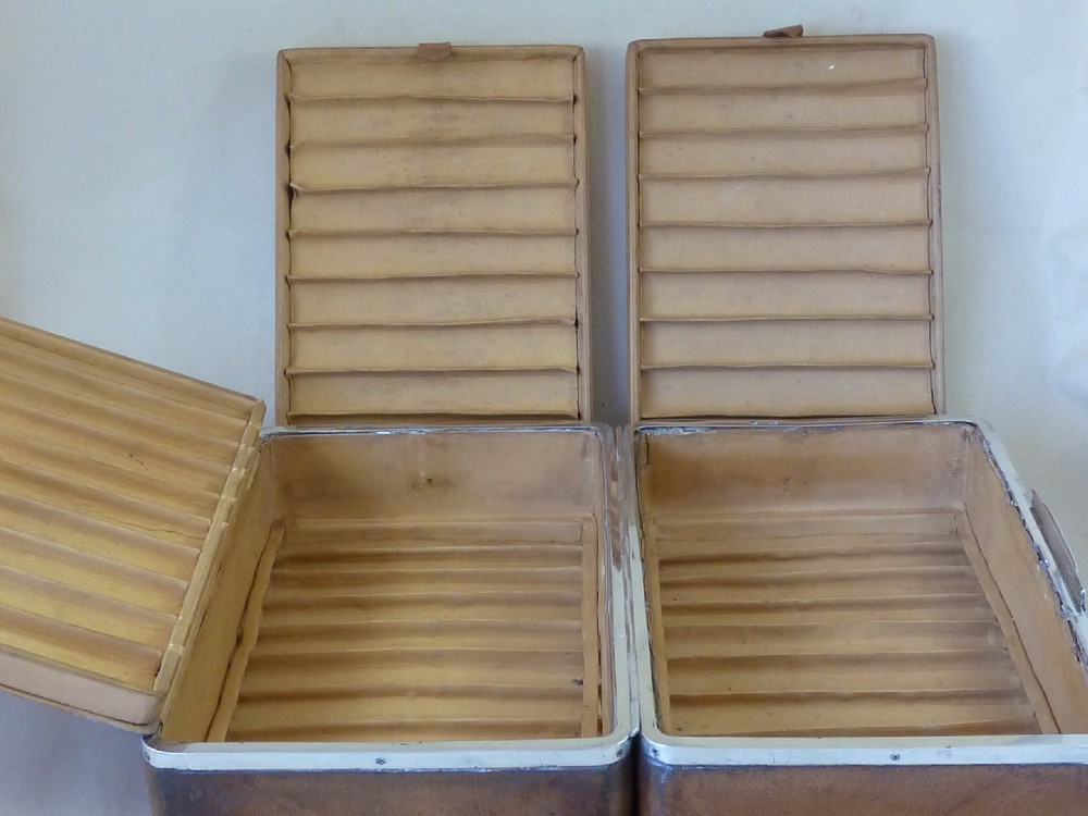 Victorian Asprey Silver Leather Cigar Humidor Travel Case Box Caddy View IX