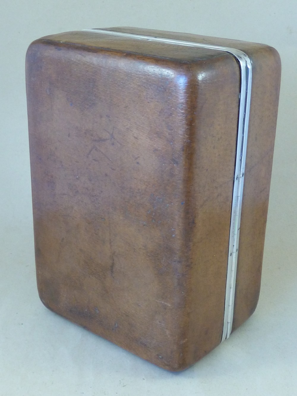 Victorian Asprey Silver Leather Cigar Humidor Travel Case Box Caddy View XIV
