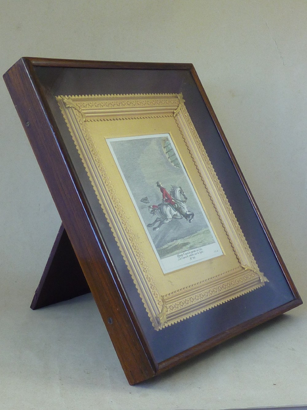 Victorian Rosewood Box Frame Easel Gesso Gilt Photo Miniature Picture