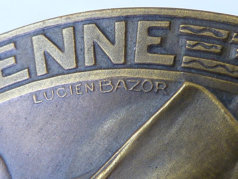 Art Deco Banque De L'Union Parisienne Large French Medal Medallion Lucien Bazor View V