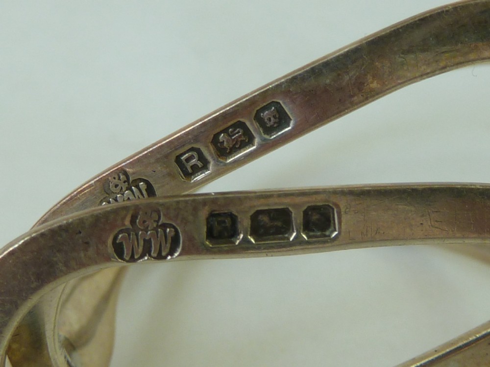 Novelty Stirrup Sterling Silver Napkin Rings Pair Serviette Equestrian Hunting View IV
