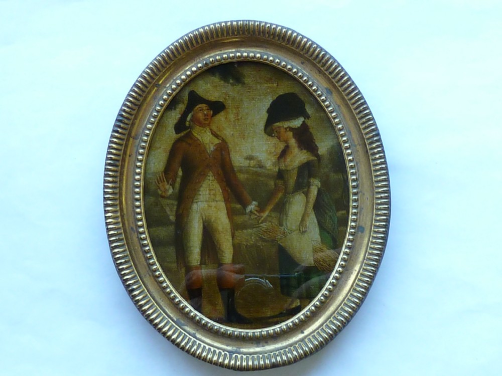 Georgian Reverse Glass Painted Small Print Palemon and Lavinia View II
