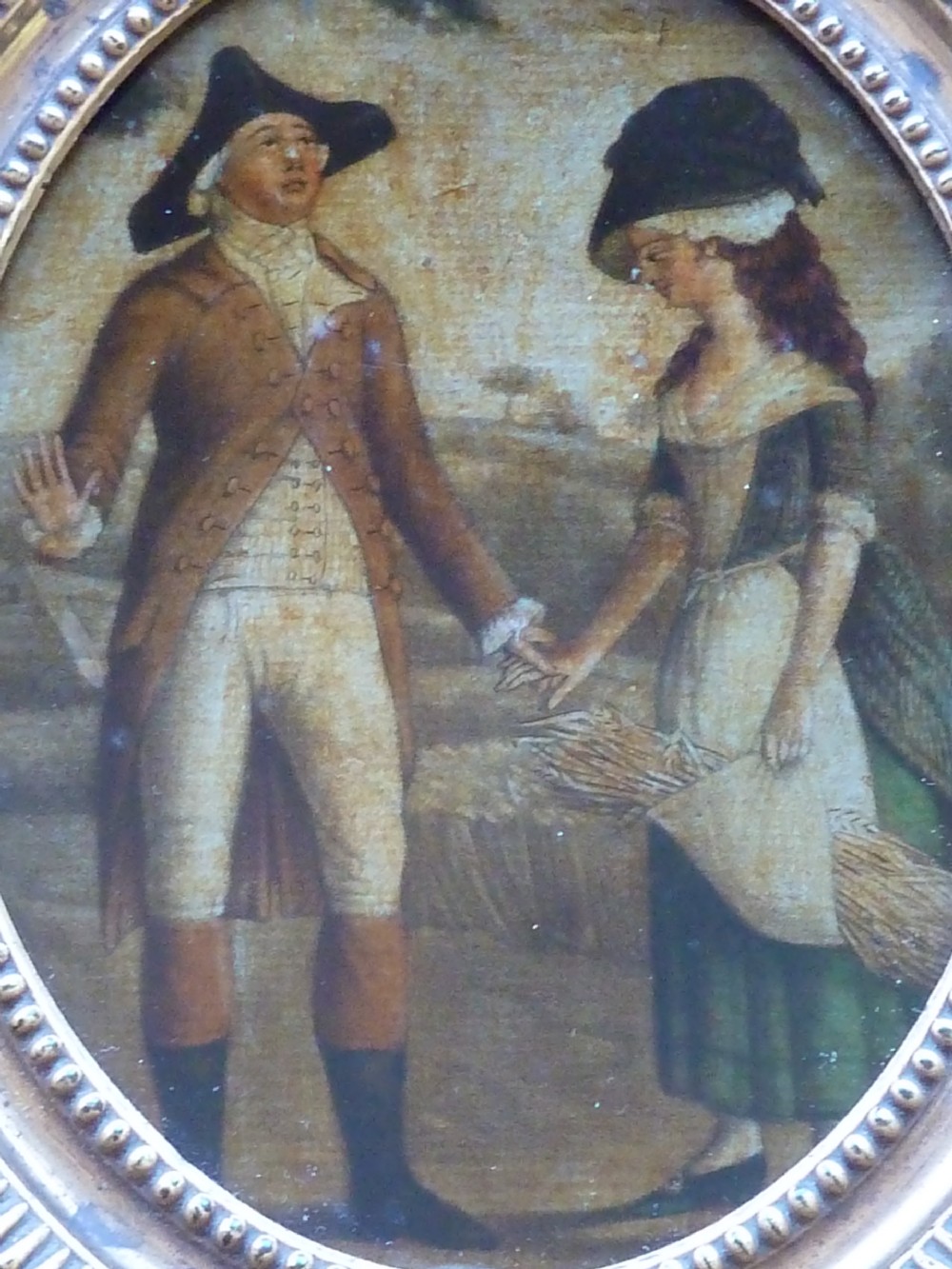 Georgian Reverse Glass Painted Small Print Palemon and Lavinia View III