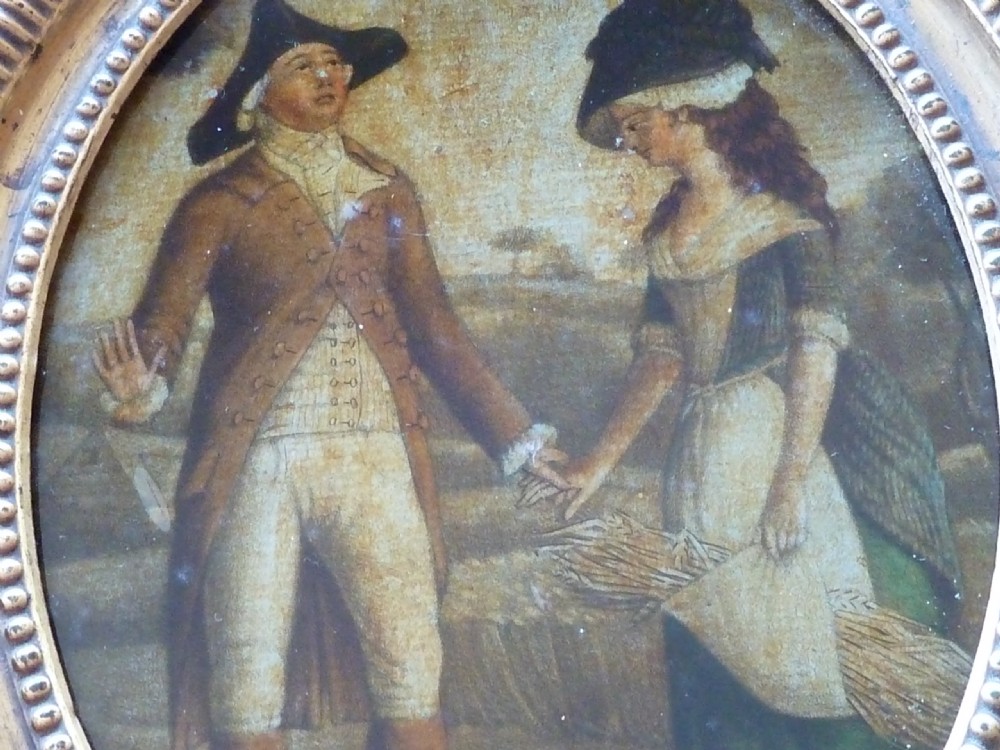 Georgian Reverse Glass Painted Small Print Palemon and Lavinia View V