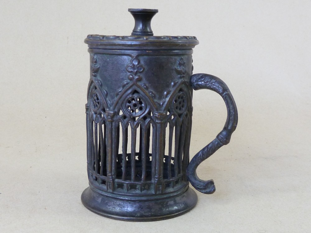 Regency Gothic Revival Folly Wax Jack Bougie Box Bronze Brass 
