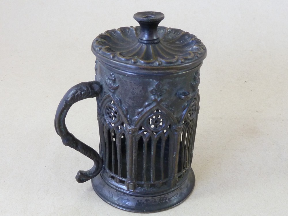 Regency Gothic Revival Folly Wax Jack Bougie Box Bronze Brass  View II