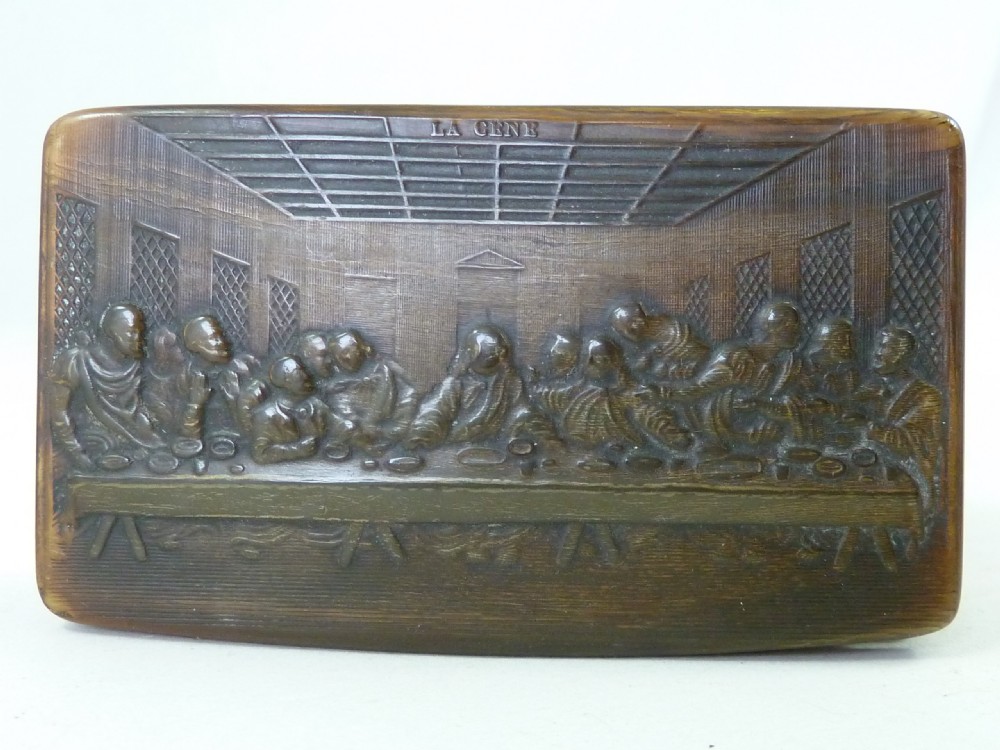 The Last Supper La Cene French Pressed Horn Snuff Box