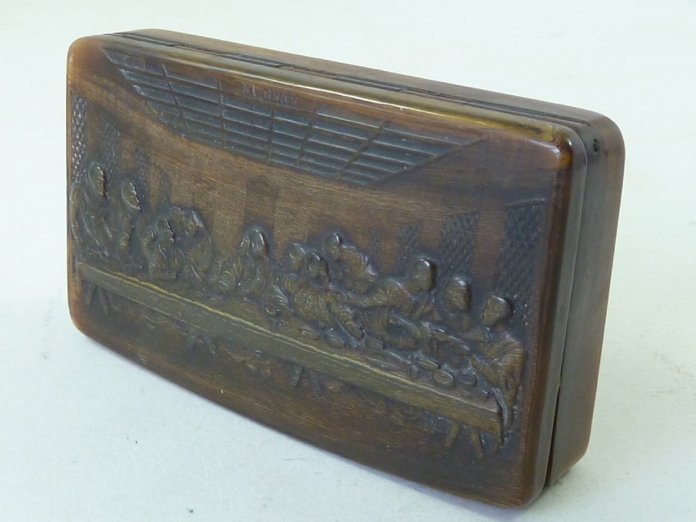 The Last Supper La Cene French Pressed Horn Snuff Box View V