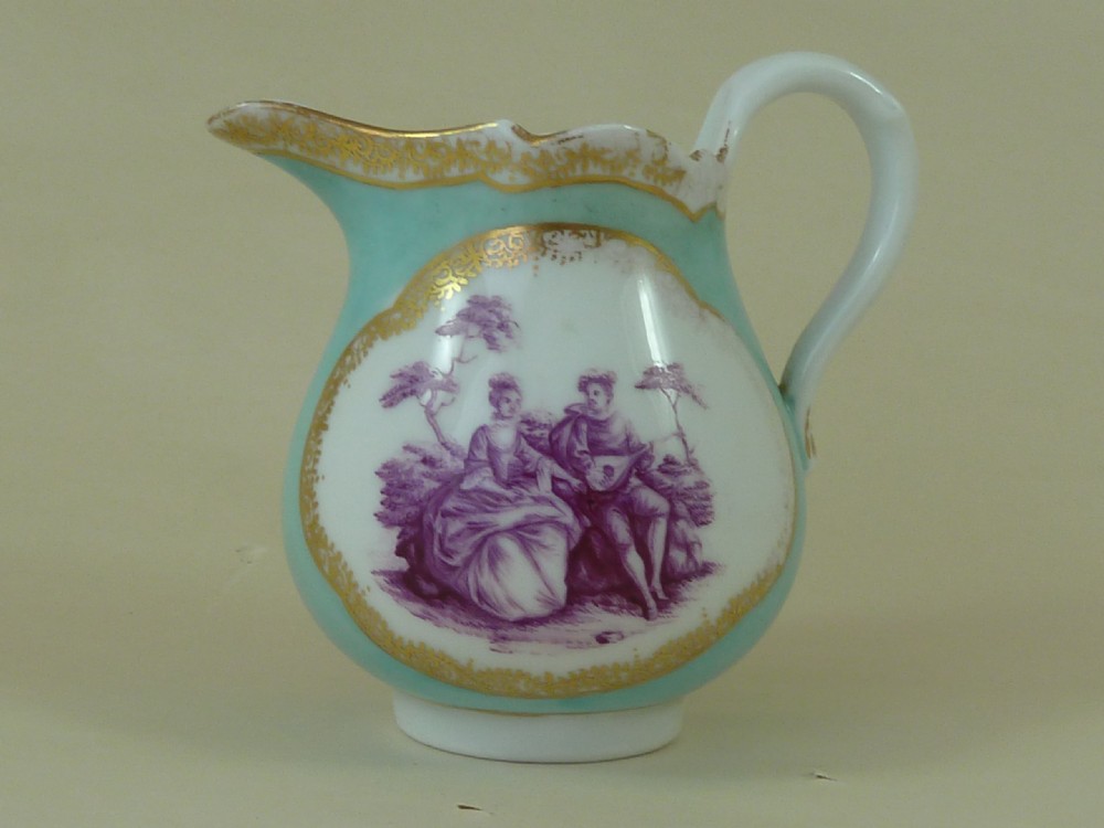 Meissen Porcelain Cabaret Set Tete A Tete Turquoise Ground Puce View VII