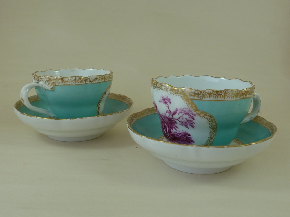 Meissen Porcelain Cabaret Set Tete A Tete Turquoise Ground Puce View IX
