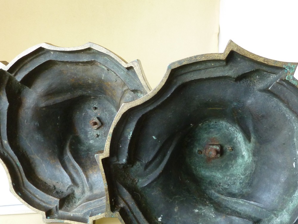 Large Ormolu Louis XV Rococo Gilt Bronze Candlesticks Pair View VI