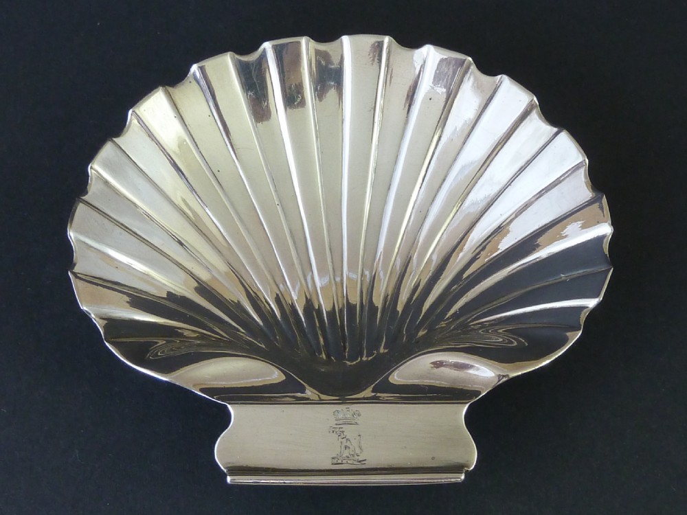 Georgian Butter Shell 1809 English Sterling Silver Scallop Dish