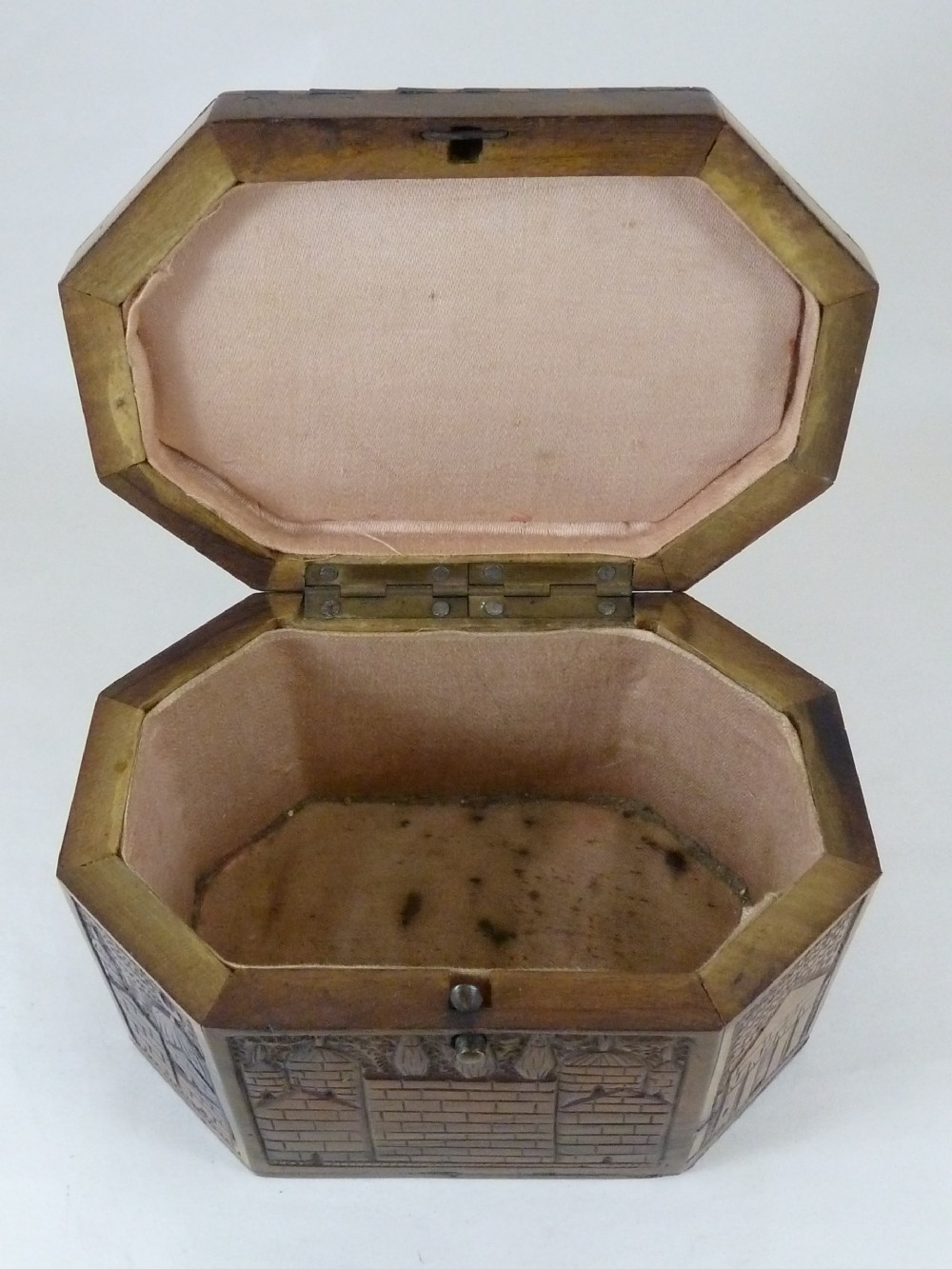 Jerusalem Olivewood Carved Inlaid Etrog Box Judaica Souvenir Palestine View VI