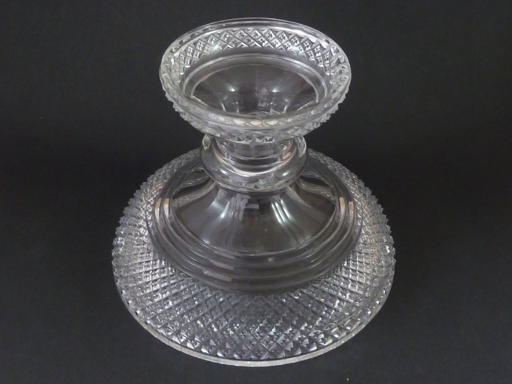 Regency Cut Glass Pineapple Stand Centrepiece Irish Georgian View V