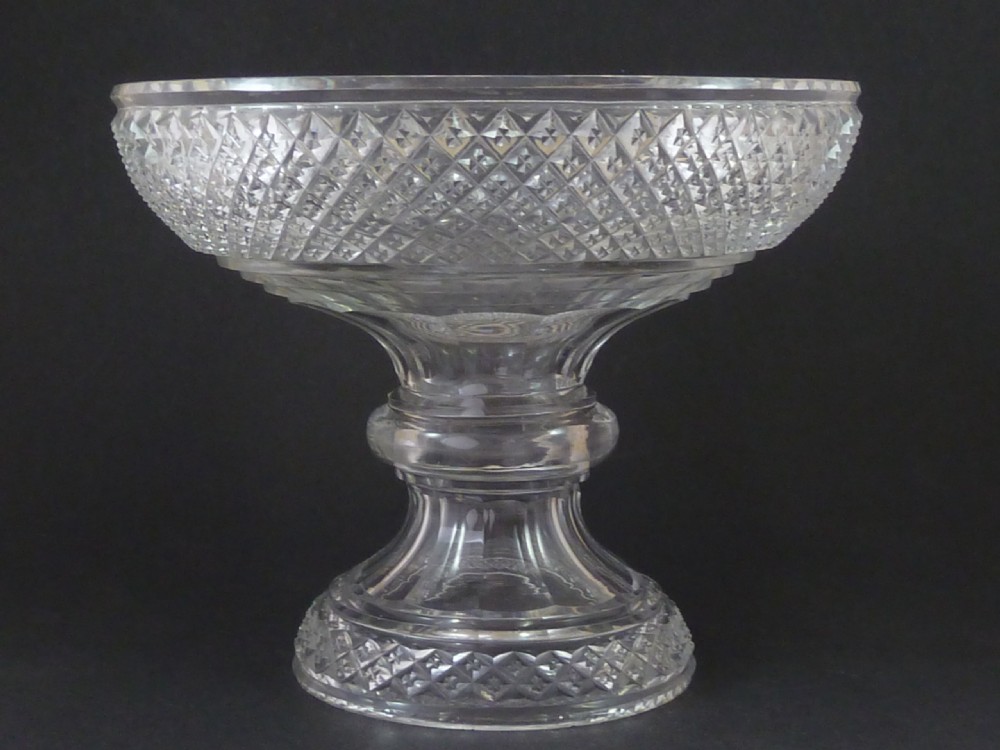 Regency Cut Glass Pineapple Stand Centrepiece Irish Georgian View VI