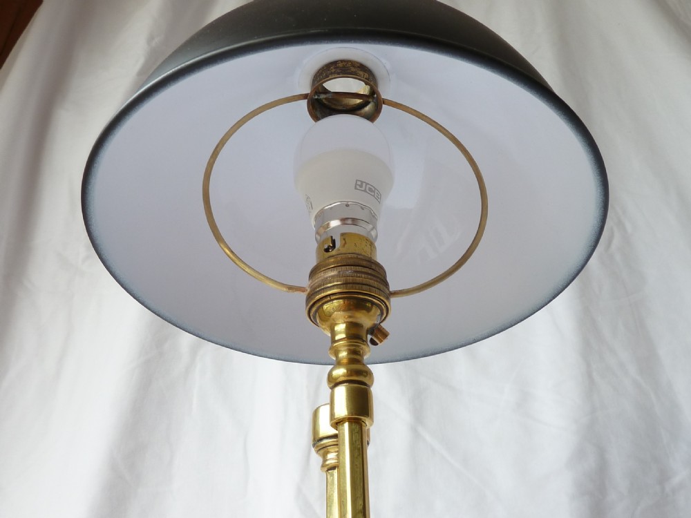 Brass Adjustable Table Lamp Arts and Crafts Desk Student Vintage View V