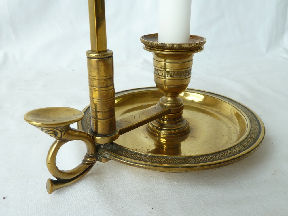 Regency Adjustable Brass Chamberstick Table Lamp Candlestick Empire View IV