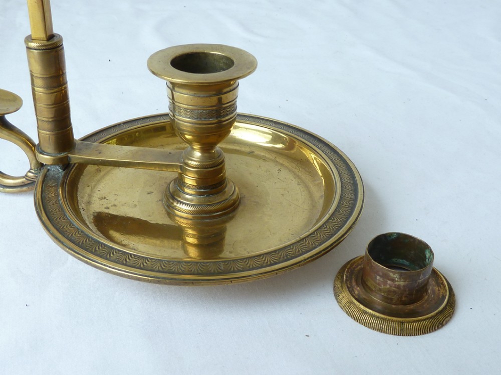 Regency Adjustable Brass Chamberstick Table Lamp Candlestick Empire View VI