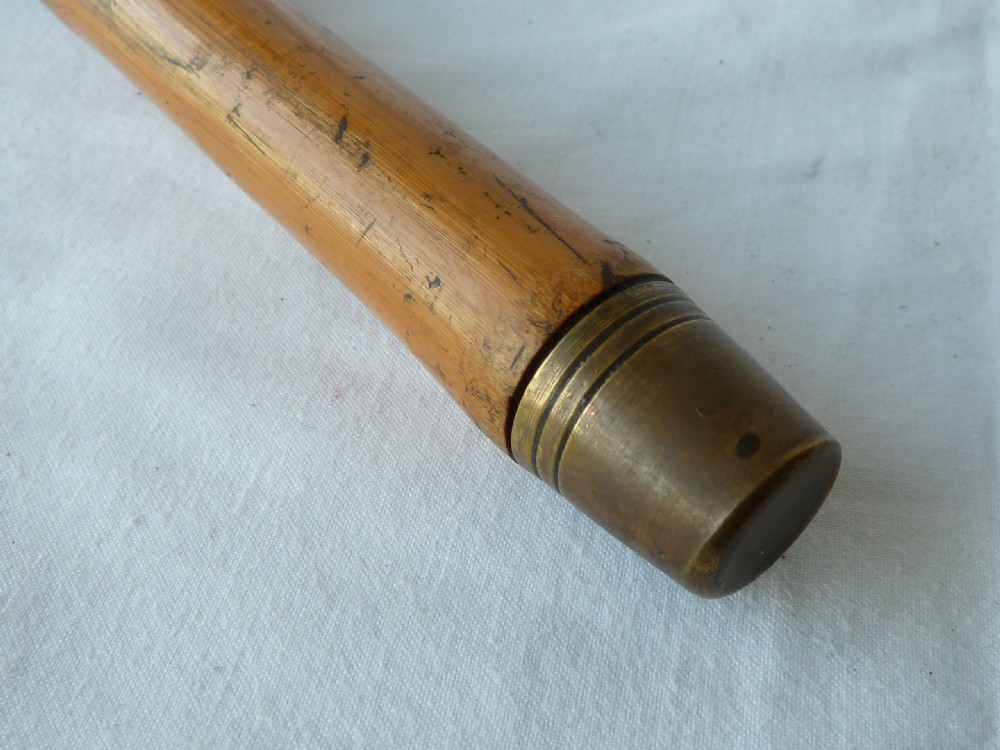 Japanese Export Walking Stick Cane Carved Samurai Bamboo View III