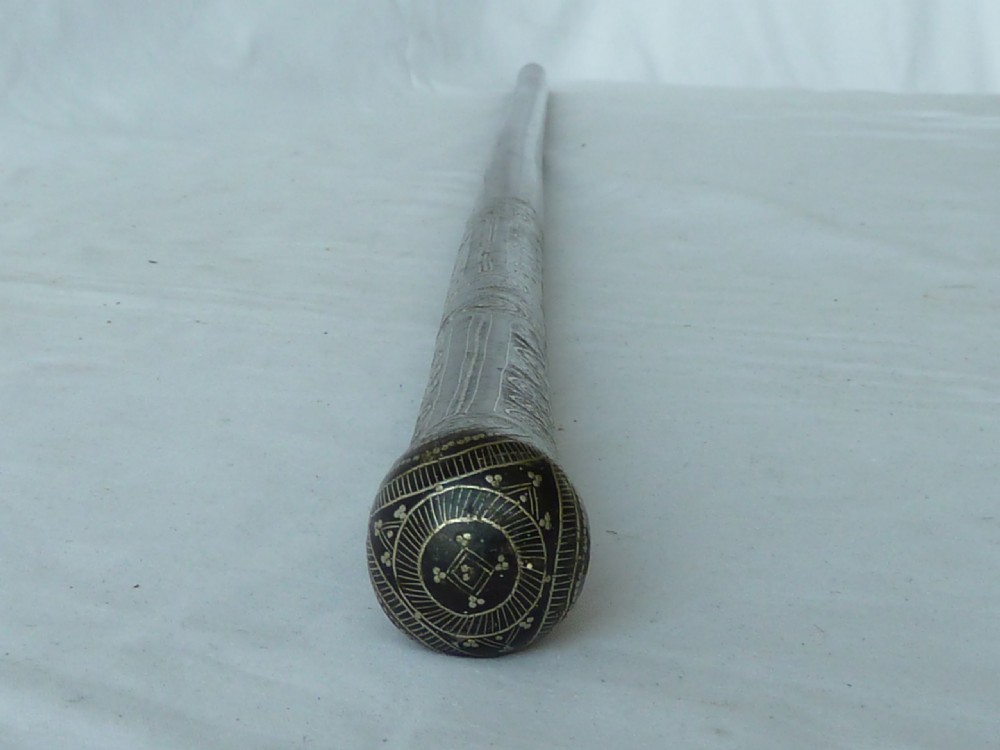 Pique Hardwood Walking Stick Cane Silver Inlay Asia View IX
