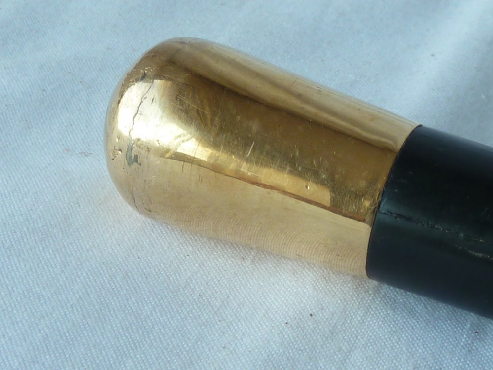 Georgian Gold Ebony Walking Stick Cane Wrist Cord English View III