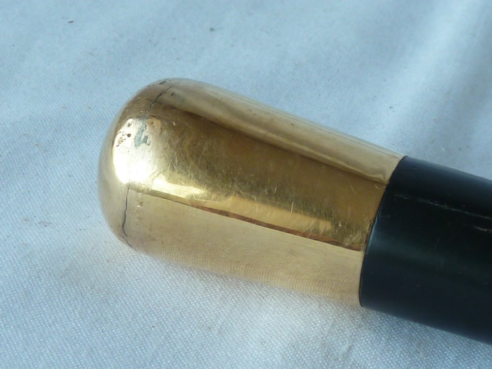 Georgian Gold Ebony Walking Stick Cane Wrist Cord English View IV