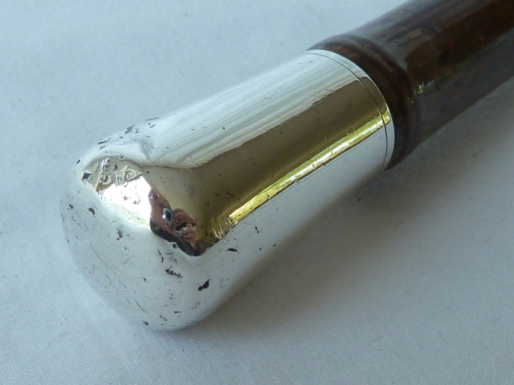 1891 Silver Handle Brigg Walking Stick Cane Hallmarked Victorian Bamboo View VI