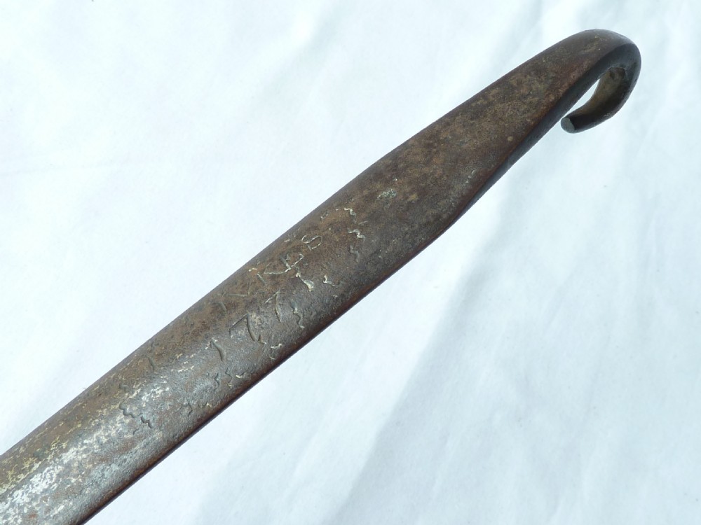 Large Georgian Iron Brass Chestnut Roaster Dated 1771 View IV