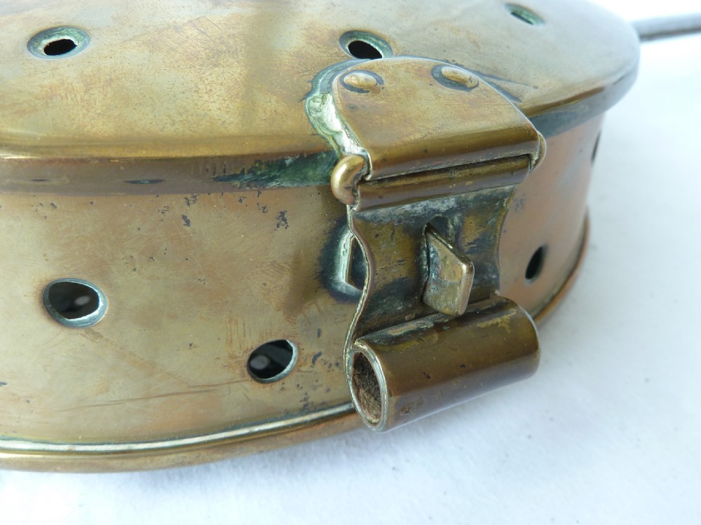Large Georgian Iron Brass Chestnut Roaster Dated 1771 View VIII