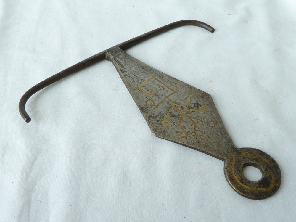 Welsh Georgian Steel Toasting Fork Skewer Hook Holder Hanger Brass Inlay Same Maker View XI