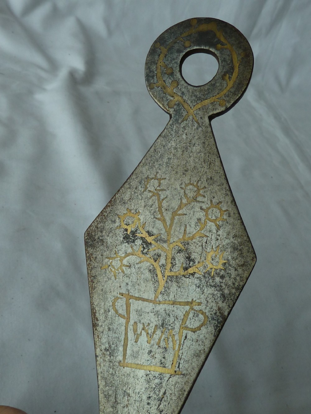 Welsh Georgian Steel Toasting Fork Skewer Hook Holder Hanger Brass Inlay Same Maker View XII